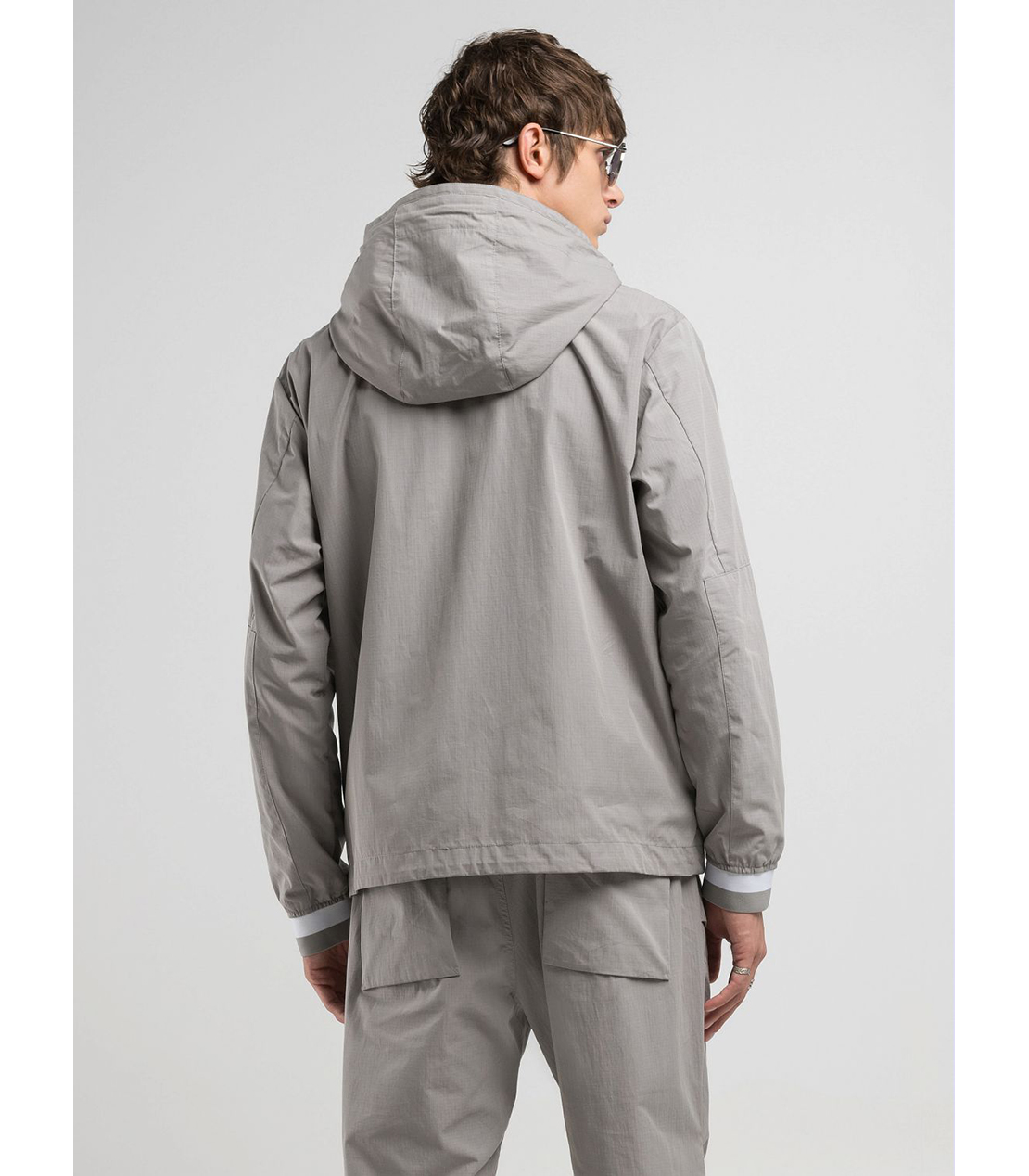 リップストップコットンナイロン フルジップフーディー（セットアップモデル） 詳細画像 グレー 2